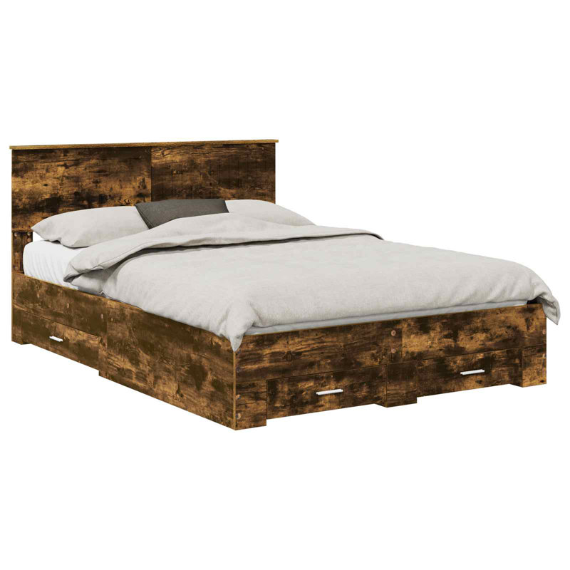 Bed, European Double (140 x 200 cm), Smoked Oak