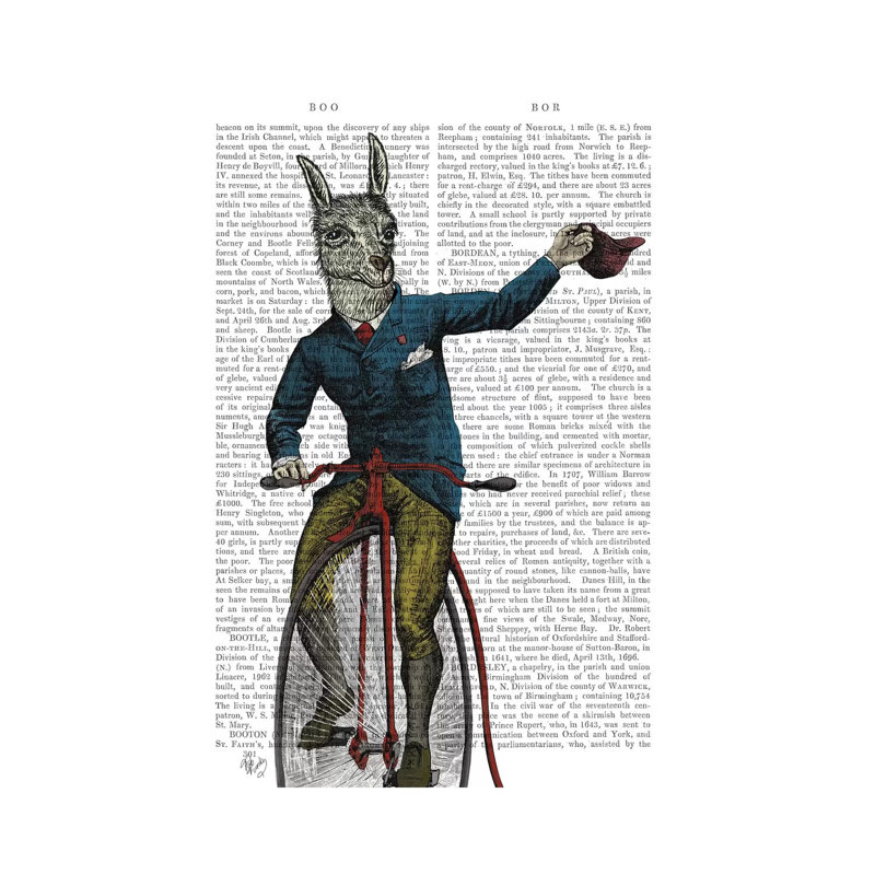 «Llama on Bike» par Fab Funky - impression d'art graphique, Toile tendue, Aucun mat, H 12 po x l 8 po x P 0,75 po