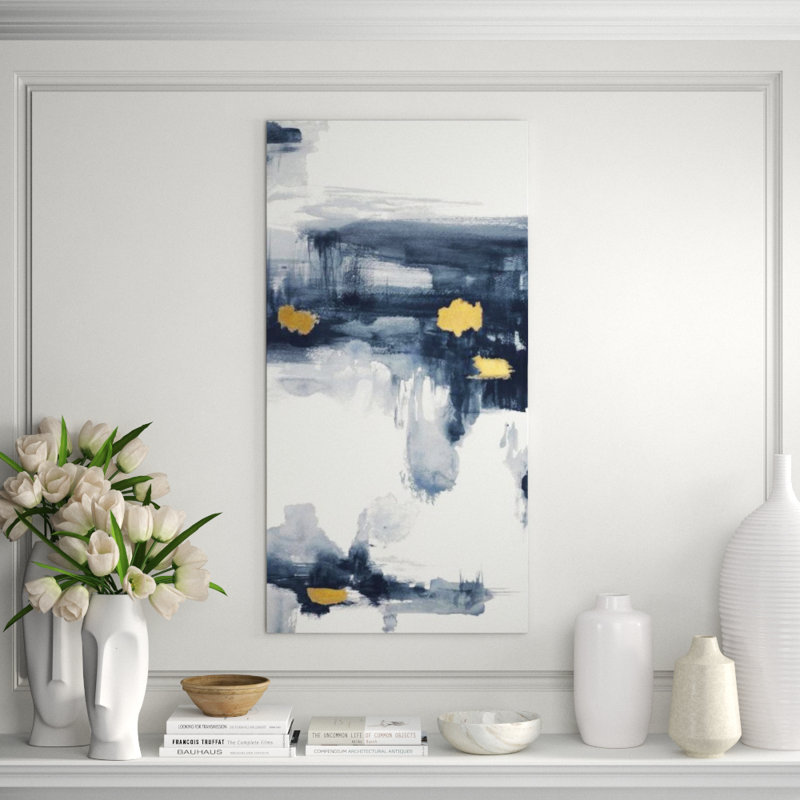 Gold Dot III Print by Sara Brown, Gilded Gold, 47" H x 24" W x 1.5" D