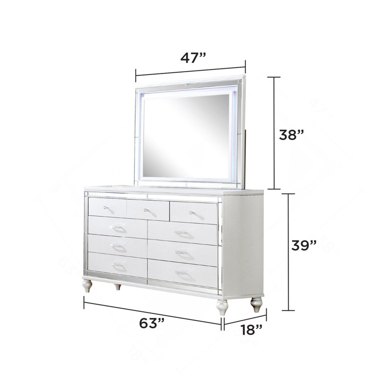 Commode 6 tiroirs Sterling, Blanc