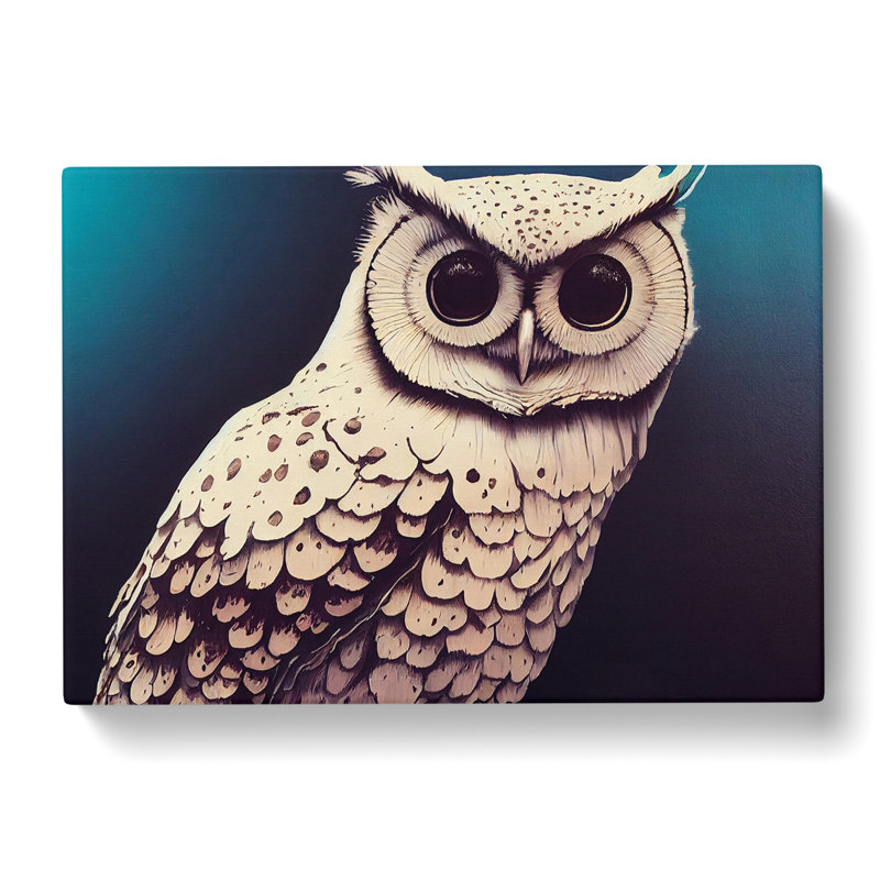 Artistic Owl - Wrapped Canvas, 50cm H x 76cm W x 3cm D