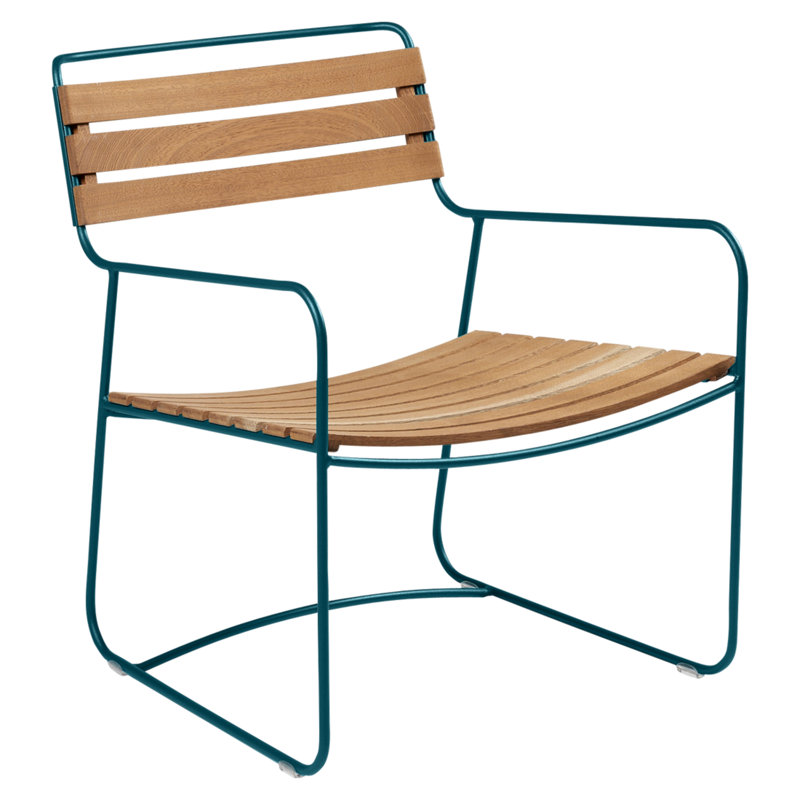 Surprising Outdoor Teak Dining Armchair, Acapulco Blue
