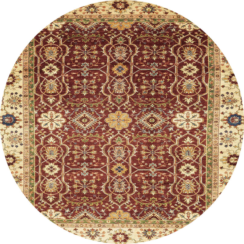 Tapis décoratif multicolore à motif abstrait, Rond 3 pi