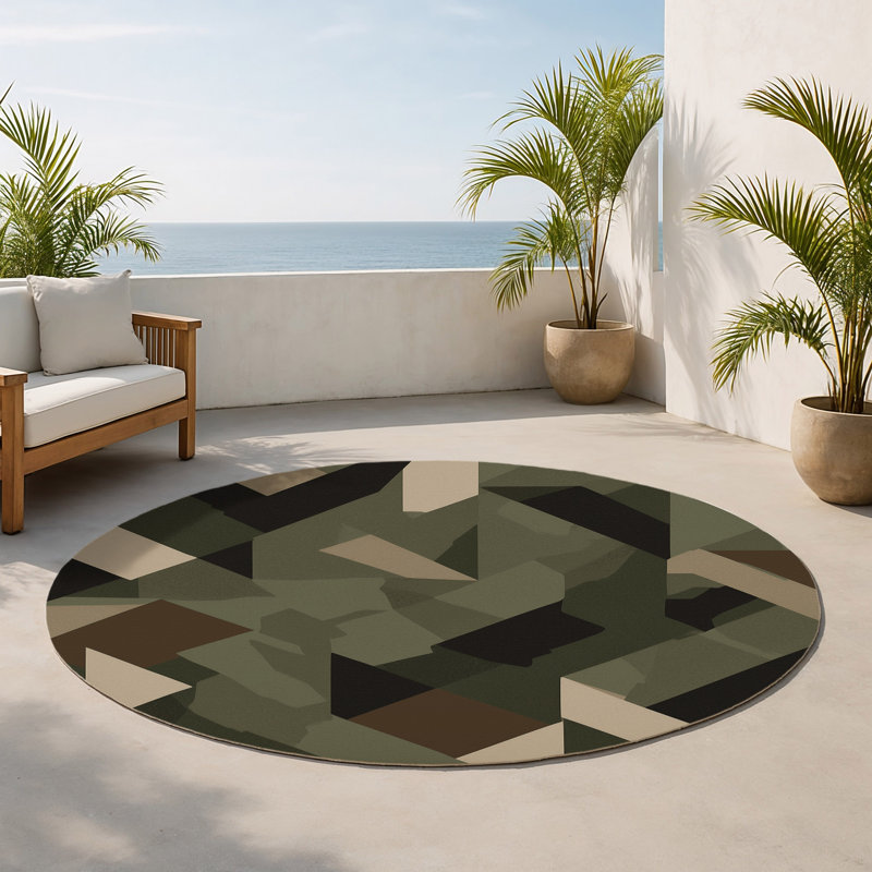 Tapis intérieur et extérieur Fragment Peak, Rond 5 pi