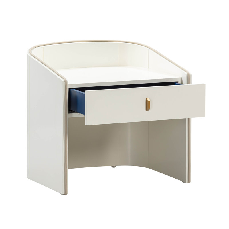55.6cm W Acacia,MDF Bedside Table