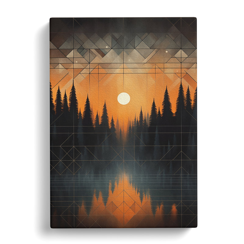 Winter Forest Geometric - Print, 50cm H x 35cm W x 3cm D