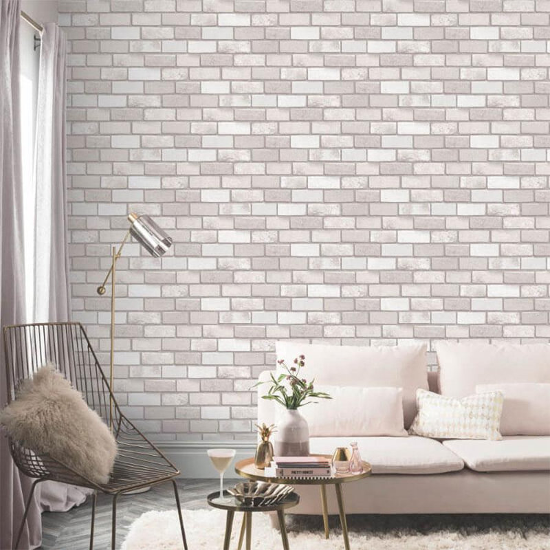 Bucher 10.05m x 53cm Textured Glitter Wallpaper Roll, Taupe