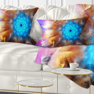 Coussin décoratif multicolore à pétales de fleurs exotiques