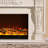 Beige Solid Wood Electric Fireplace