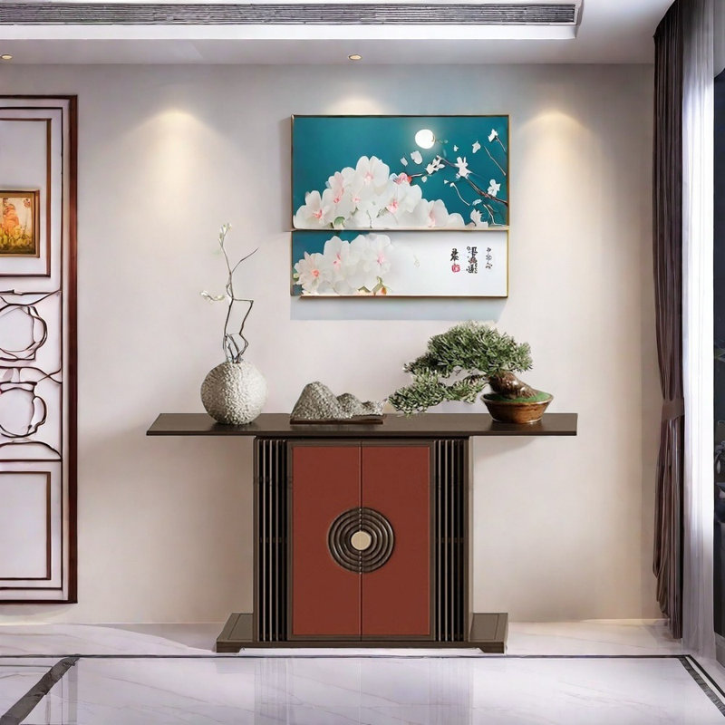 Nouvelle table d'entrée de style chinois, H 33,5 po x l 59,1 po x P 13,8 po