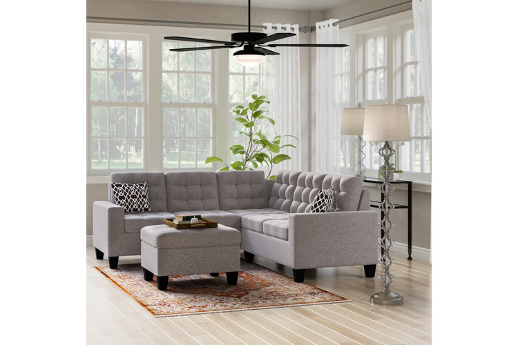 Pawnee 84" Wide Symmetrical Corner Sectional with Ottoman