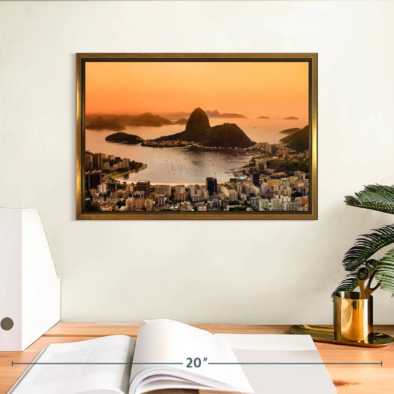 Rio de Janeiro, Cadre flottant doré, 13 po x 9 po