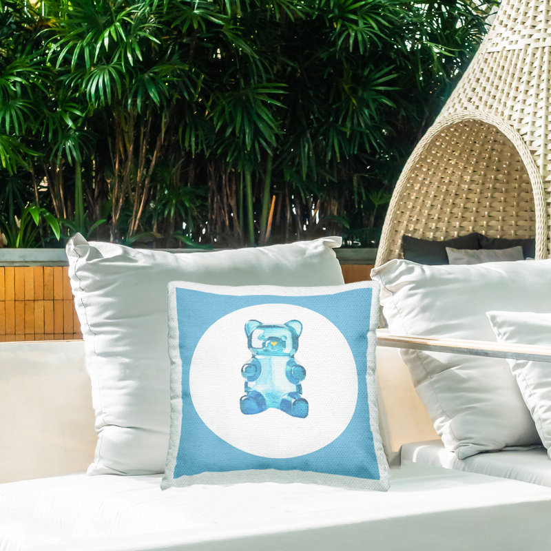 Oreiller personnalisé Blue Candy Bear par Daphne Polselli, Oui