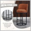 Ensemble de 2 tabourets de bar à hauteur de comptoir, tabourets de bar moderne avec dossier, tabourets de bar rembourrés en lin pour îlot de cuisine-873741082