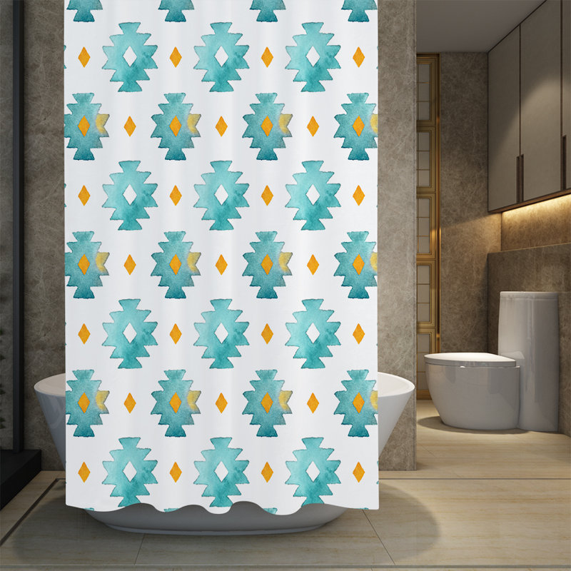 Geometric Shower Curtain, 93" H x 70" W