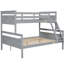 Lit superposé simple au-dessus d'un lit double, gris, avec fonctions avancées-118027631