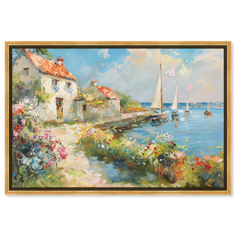 «Fresh Morning Sail» par Art Remedy, Cadre blanc, H 55 po x l 37 po