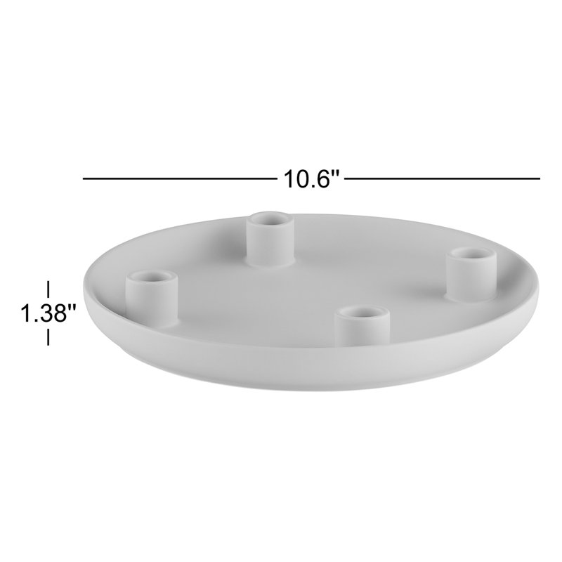 Advent 1.38" Stoneware Tabletop Candelabra, Moonbeam