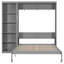 Grand lit escamotable mural avec tablettes, gris-1070372811