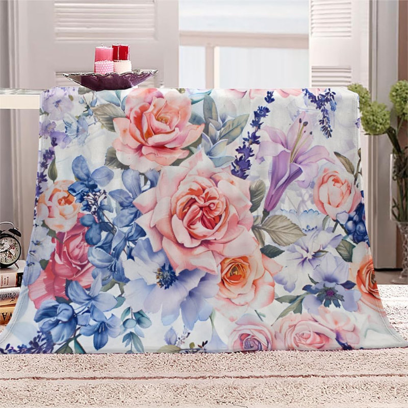 Couverture en molleton Floral Floral, 50 x 60 po