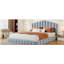 Tête de lit tapissier en velours pour lit de grand lit, sans sommier tapissier, bleu clair