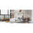Storage Platform Canopy Bed, Full Size Solid Wood White Finish with Two Underbed Drawers for Bedroom, No Box Spring Needed