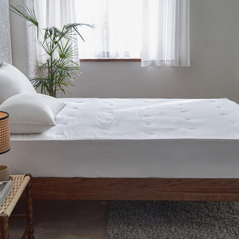 Mattress Pad Protector, 100% Cotton Top Cooling Breathable Quilted Mattress Cover Fitted Sheet Stretches Up To 16 Inches Deep Pocket Non Slip Soft Bed Pad Topper