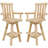 Bruce Square Slat Back Rustic Log Cabin Style Bar Stool - Unfinished - Set of 2-126402283-126402280