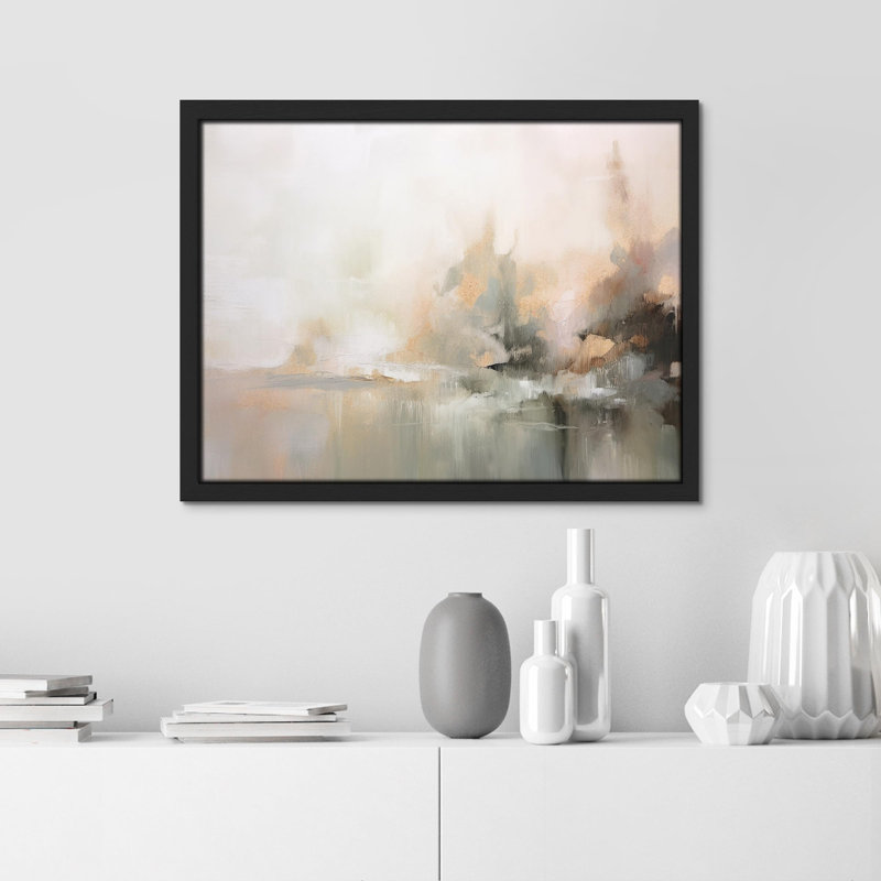 «Abstract Landscape Textured Earthy Tones» sur papier, H 11 po x l 14 po, Noir