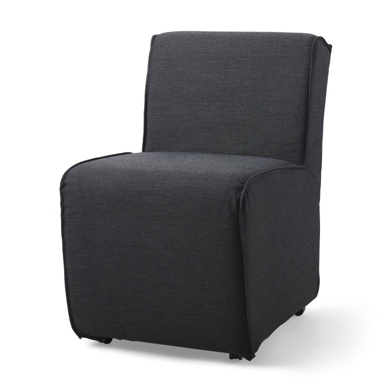 Niana 20'' H Upholstered Parsons Chair, Gray Stripe