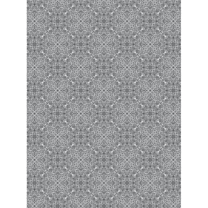 Abra Flora Spiral Premium Matte 10' L x 24" W Wallpaper Roll, Gray, Non-pasted