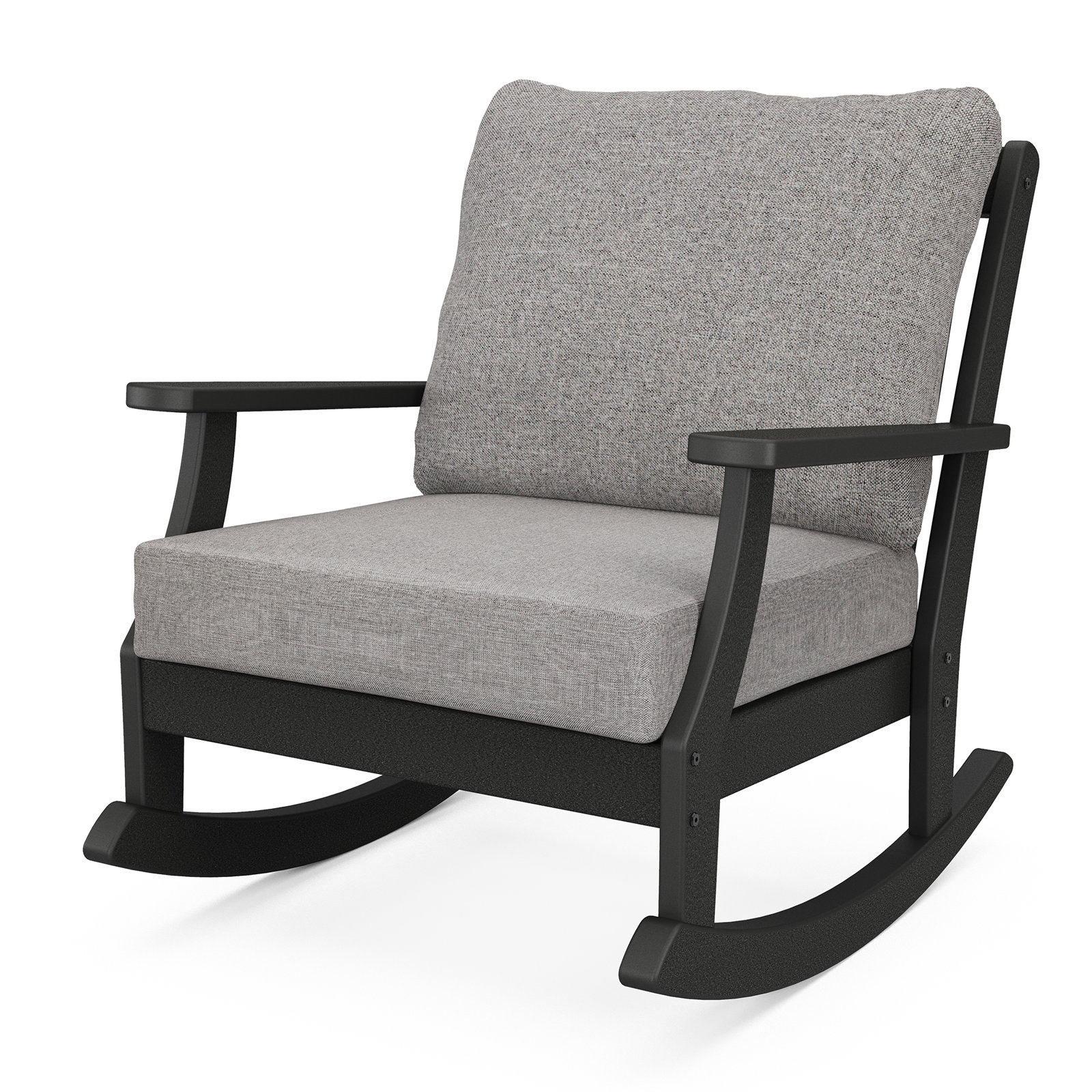 Braxton Patio Lounge Chair, Gray Revolution®, Black