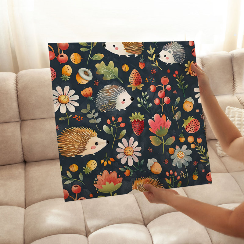 Animals Hedgehog Pattern IV Cottage Unframed Art Print