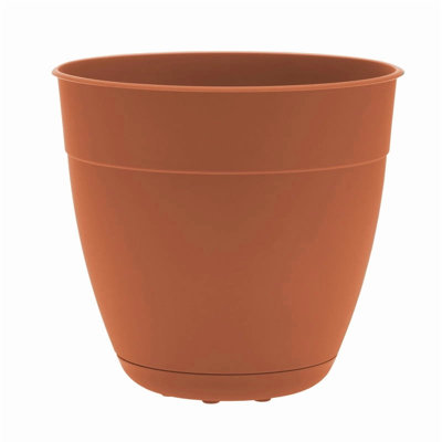 Jardinière intérieure / extérieure en plastique recyclé Dayton avec soucoupe attachée