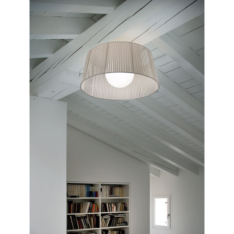 Plafonnier semi-encastré 1 lumière 23,6 po Ribbon, Blanc mat, Moka