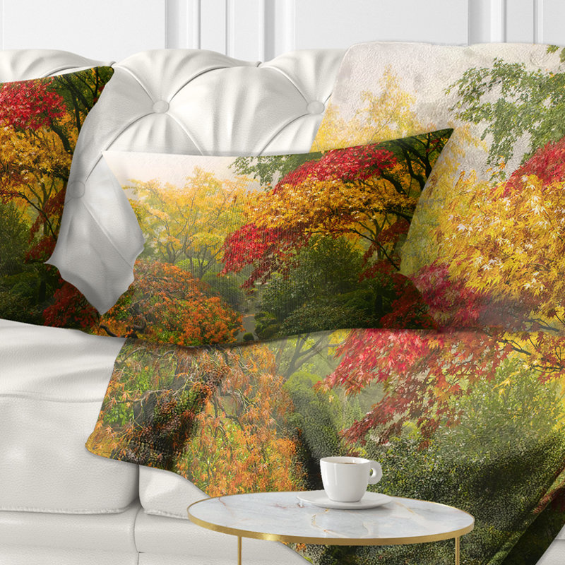 Érable coloré - Coussin décoratif à imprimé floral