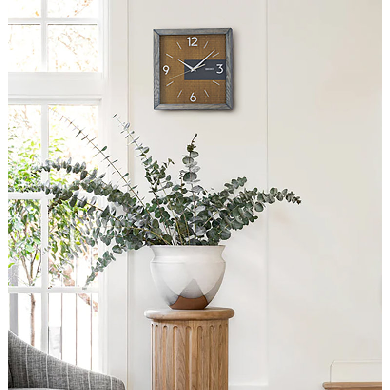 QXA845NLH Wall Clock, Brown, Gray