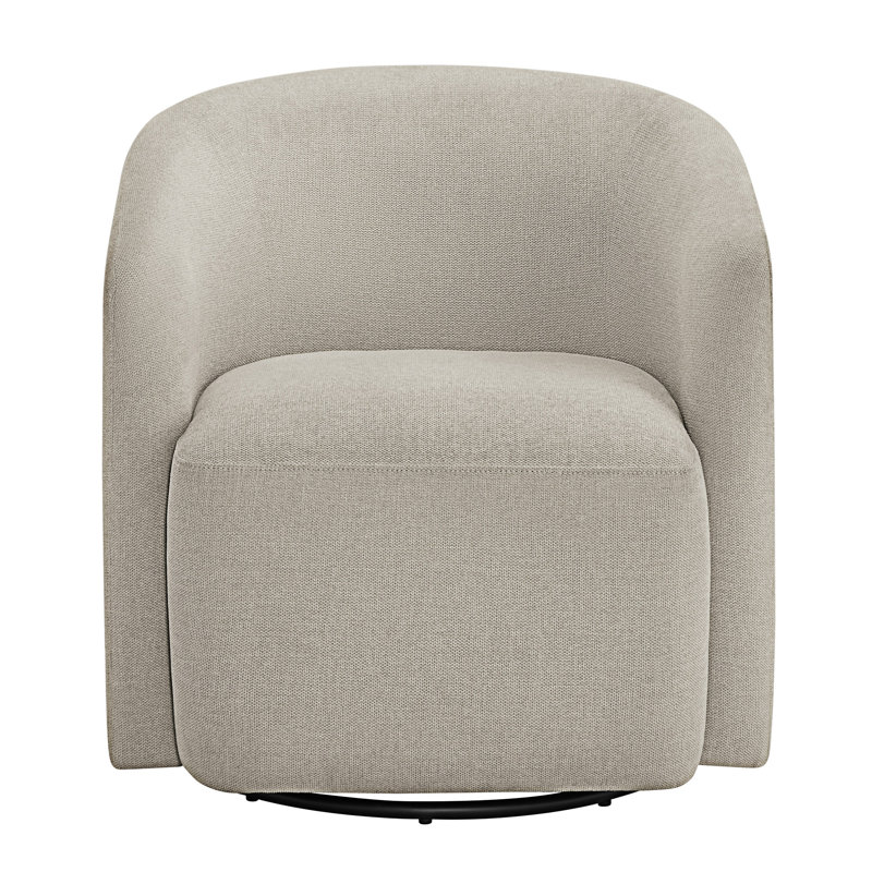 Fauteuil demi-tonneau pivotant rembourré, Beige