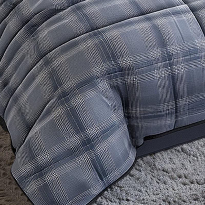 Deep Blue Plaid Duvet