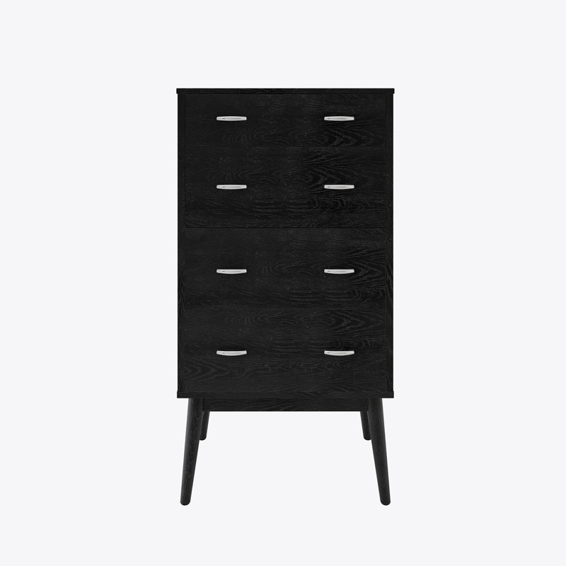 Commode verticale 4 tiroirs, Noir