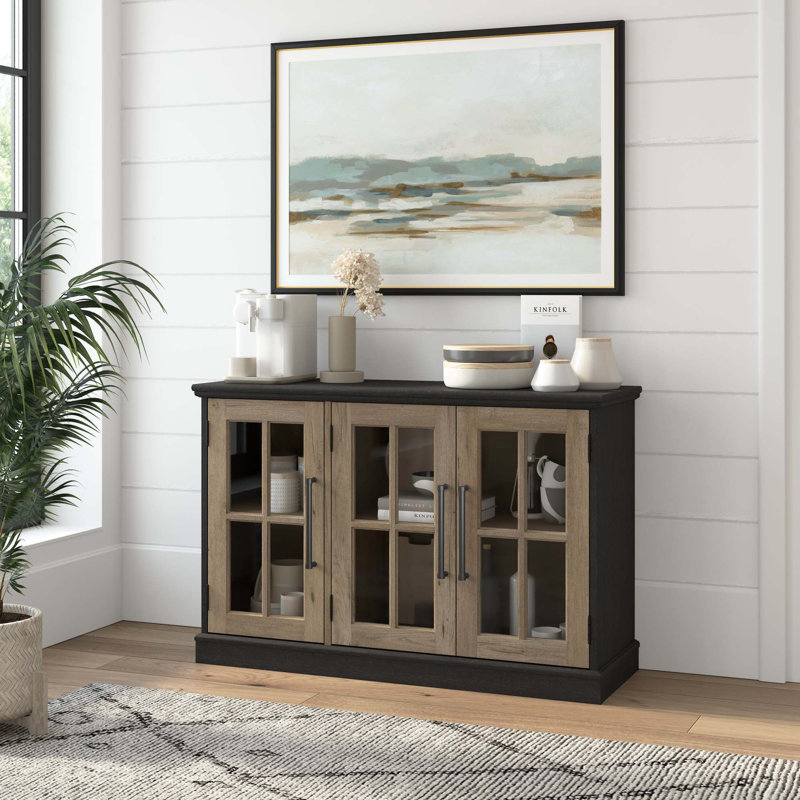 Blima Accent Cabinet, Vintage Black/Restored Tan Hickory