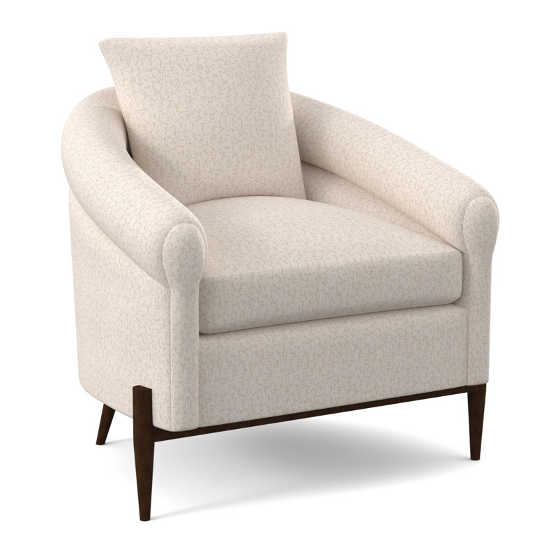 Jaxson Upholstered Armchair, American Walnut, Chartres Pebble