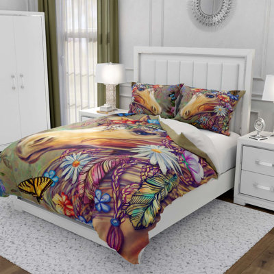  Ensemble de housse de couette Boho Horse