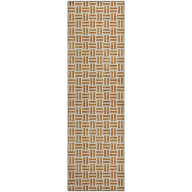 Tapis en cuivre Prisco lavable à la machine de qualité supérieure, Tapis de couloir 2 pi 3 po x 7 pi 6 po