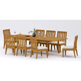 11 Pcs Grade-A Teak Wood Dining Set: 118" Double Extension Rectangle Table And 10 Caranas Armless Chairs #11Ca2400