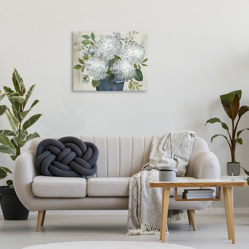 Art mural sur toile "Country hortensia" par Nan, H 24 po x l 30 po