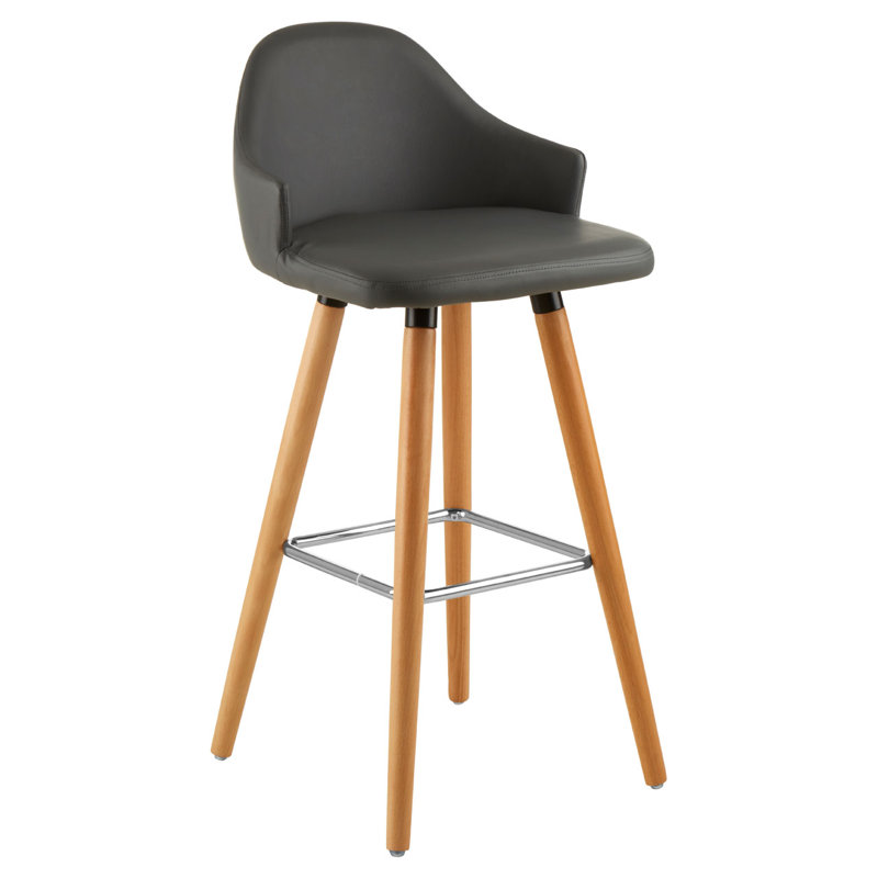 Kai Upholstered Counter Stool with Solid Wood Frame