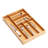 Kitchen Utensil Silverware Drawer Organizer - Bamboo Large Flatware Cutlery Tray With 6 Compartment Dividers For ALL SIZE Forks Knives And Spoons