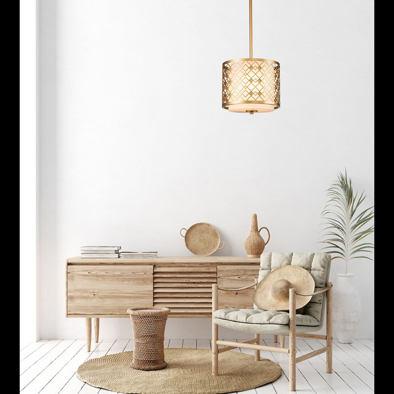 Ziggy Pendant, Golden, 46" H x 10" W x 10" D, E12/Candelabra