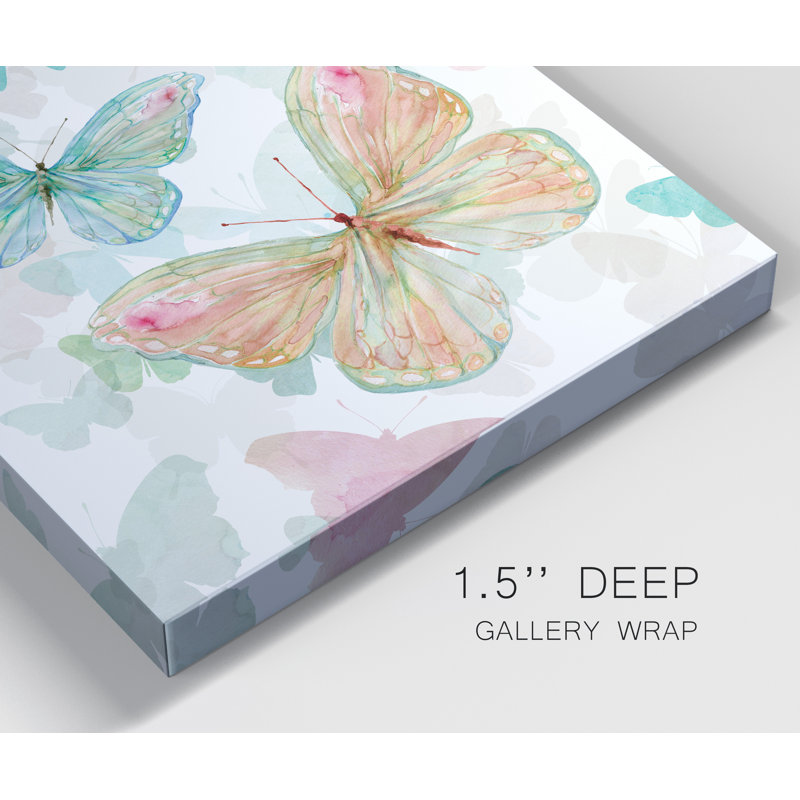 Asbury Garden Butterflies II - impression sur toile tendue, H 32 po x l 32 po x P 1 po